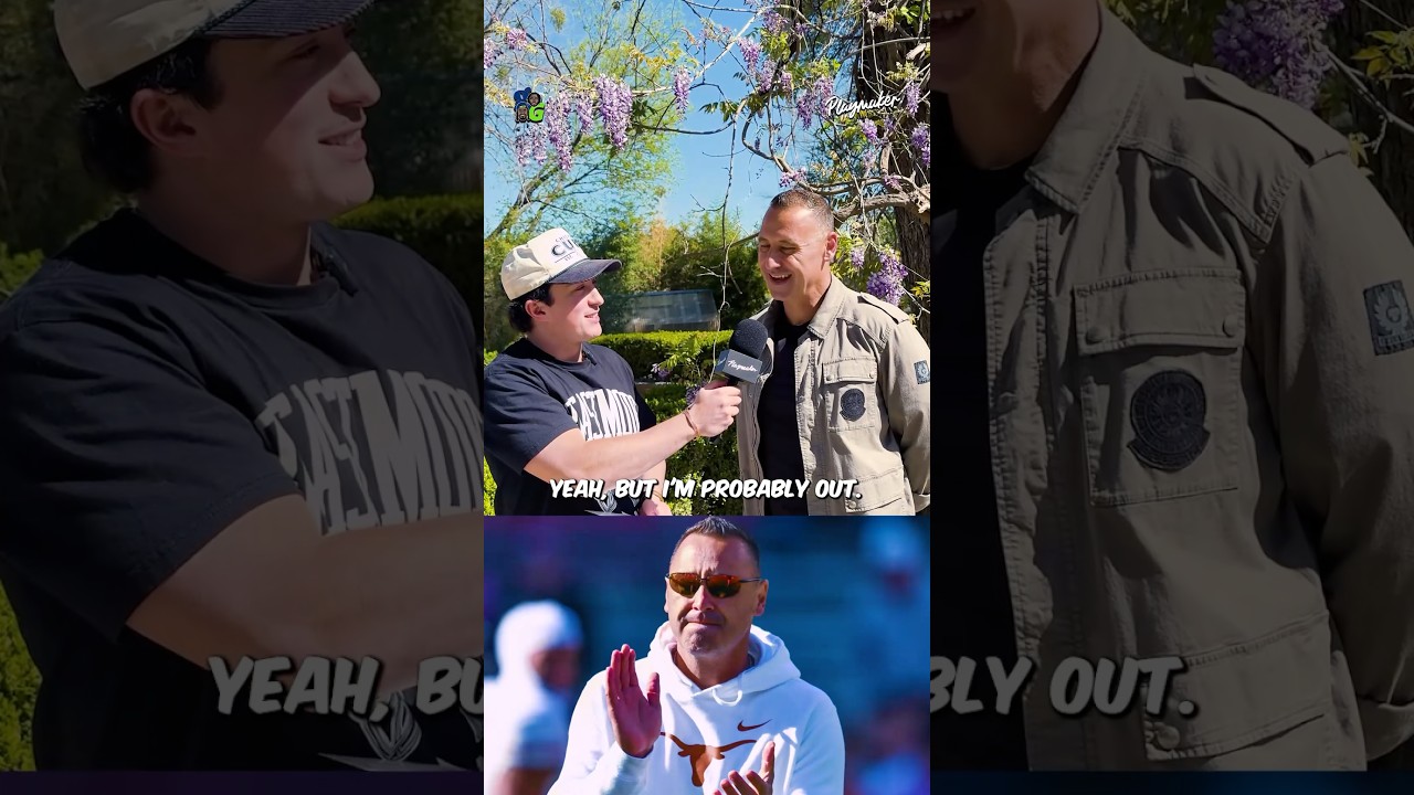 Texas Longhorns Head Coach had to go 𝐈𝐍 or 𝐎𝐔𝐓 😂 Y’all agreeing or nah? #getgotpod