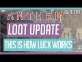 Anthem News | Major Loot Update and This is How LUCK Works!