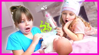 Turning Into a BABY!! Kin Tin and RoRo Learn How to be BIG SISTERS to NEW BABY!