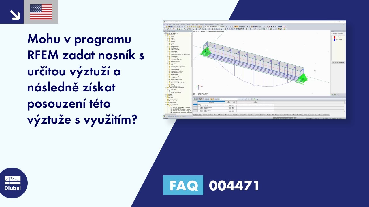 FAQ 004471 | Mohu pomocí programu RFEM definovat nosník s určitou výztuží a poté ...