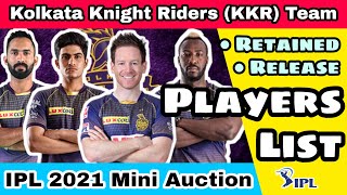 IPL 2021 KKR Team|IPL 2021 KKR Team Players List|Mini Auction| Retained & Release Players List