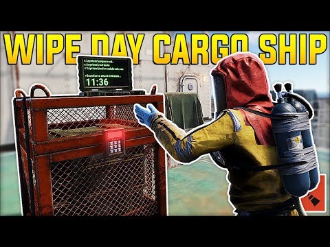 TAKING The FIRST RUST CARGO SHIP For CRAZY LOOT On WIPE DAY! - Rust Gameplay Ep 1