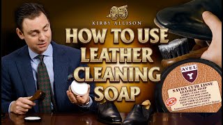 Which leather cleaning product is right for your dress shoes? Using the Saphir Leather Cleaning Soap