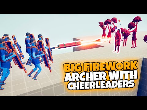 BIG FIREWORK ARCHER WITH CHEERLEADERS DEFENDS THE BRIDGE | TABS BUGS DLC GAMEPLAY