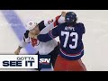 GOTTA SEE IT: Rangers And Devils Engage In A Line Brawl Moments After Puck Drop