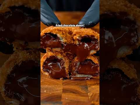 Fried chocolate donut from @ZachChoi #shorts