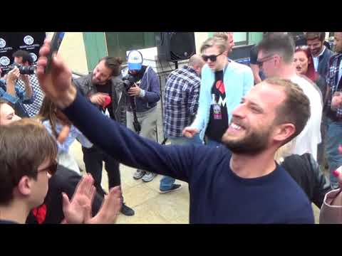 ESCKAZ in Jerusalem: Israel Calling artists dancing at Mamilla Hotel / Happy Fish Restaurant.