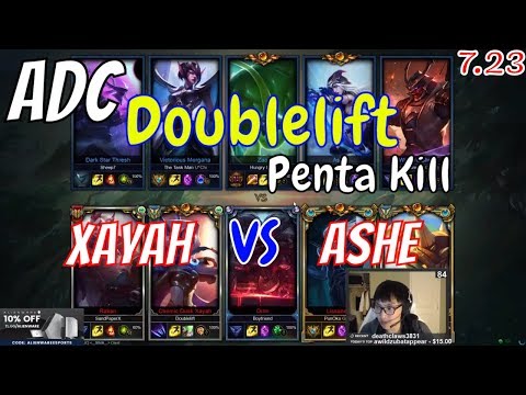 DOUBLELIFT Xayah vs Ashe Bot Stream Gameplay Season 8
