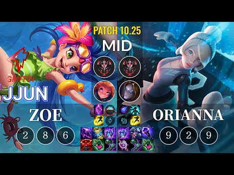 GRF jjun Zoe vs Orianna Mid - KR Patch 10.25