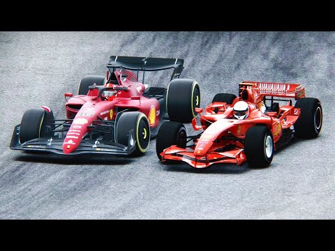 Ferrari F1 2022 F1-75 vs Ferrari F1 2007 at Fiorano Speed Day