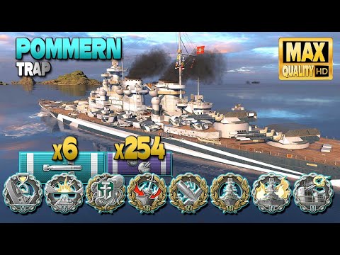 Battleship Pommern: Huge 8 medals game - World of Warships