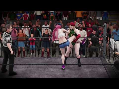WWE 2K18 cammy white & chun li v laura matsuda & poison