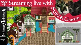 Live stream doing pixel art for the GhibliTown mod