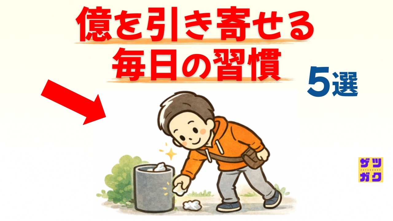 【一生、お金に困りたくないあなたへ】億を引き寄せる毎日の習慣 5選 〜 脳科学で証明された「富裕層の思考回路」をインストールする秘密の方法 〜｜話したくなる雑学 #雑学 #豆知識 #トリビア