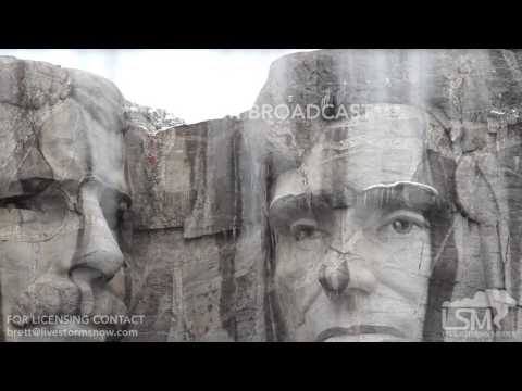 04-25-2017 Keystone, South Dakota - Mount Rushmore Snow