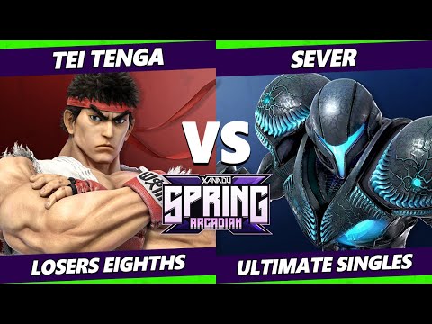 Spring Arcadian 2022 Losers Top 8 - Tei Tenga (Ryu) Vs. SeVeR (Dark Samus) Smash Ultimate - SSBU