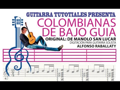 COLOMBIANAS DE BAJO GUIA partitura y tabs para guitarra