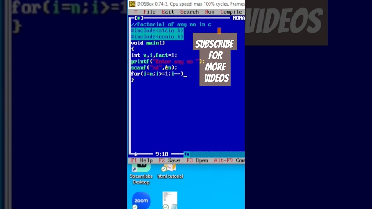 factorial program in c | factorial of a number in c #cprogramming #computerlanguage #coding #coding