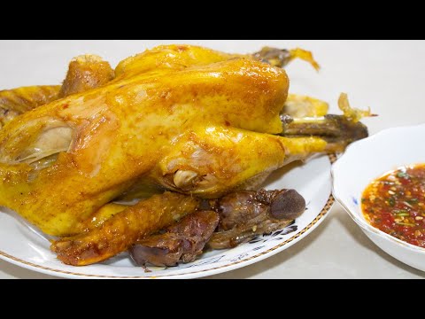 មាន់ដុតទឹកដូង - Roasted Chicken coconut water recipe /Chhen Touch \