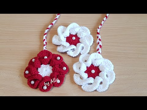 Floare crosetata  3D. Foarte usor. Crochet flower 3D.