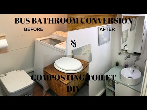 Bus Bathroom Conversion & DIY Composting Toilet Video Bus Life Family