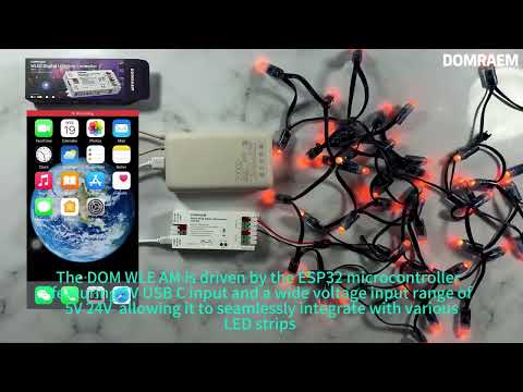 DOMRAEM ESP32 WLED Controller - USB-C Powered DIY Lighting Solution