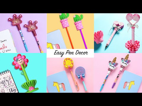 6 Easy DIY Pen & Pencil Decorations | Back to School Supplies | Craft Compilation