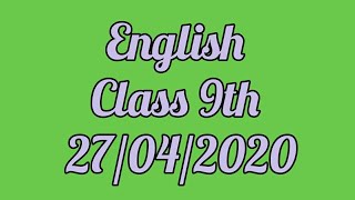 9th Class English (grammar)