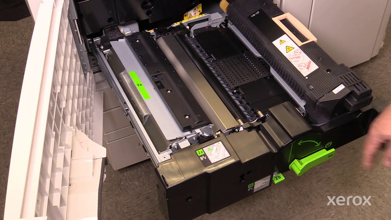 Xerox® PrimeLink® C9065 C9070 Series Printer Clearing a Paper Jam in the Duplex 2d area