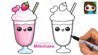How to Draw a Strawberry Milkshake 🍓
