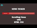 News Ticker in HTML | Breaking News Scrolling Effect in HTML