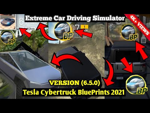 Extreme Car Driving Simulator Tesla Cybertruck BluePrints 2021 - OffRoad Map - SUV Driving Gameplay