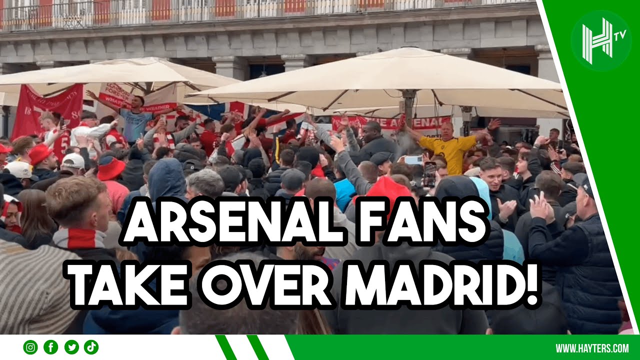 Arsenal fans TAKE OVER the streets of Madrid ahead of Champions League clash