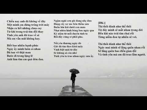 Đành như thế thôi karaoke tone nam cao