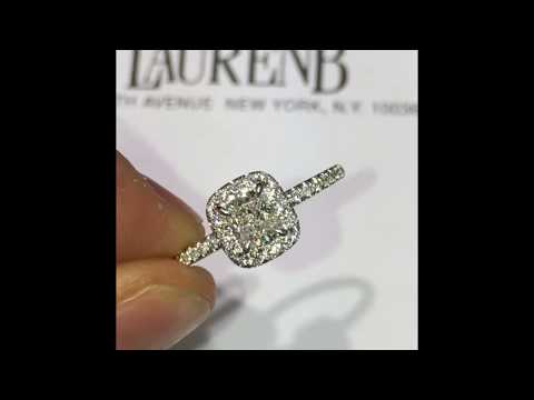 Cushion Diamond Engagement Ring in Delicate Halo