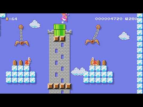 Scaling the Swinging Claw Skyway by Fallugalüg - Super Mario Maker 2 - No Commentary 1bx