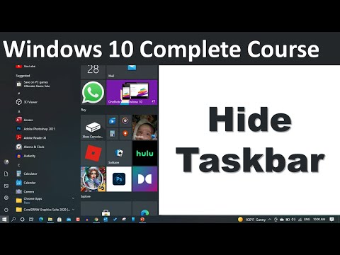 How to Hide the Taskbar in Windows 10 | Windows 10 Operating System Urdu Hindi