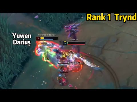 Rank 1 Tryndamere VS Rank 1 Darius Yuwen in KR HIGH ELO!