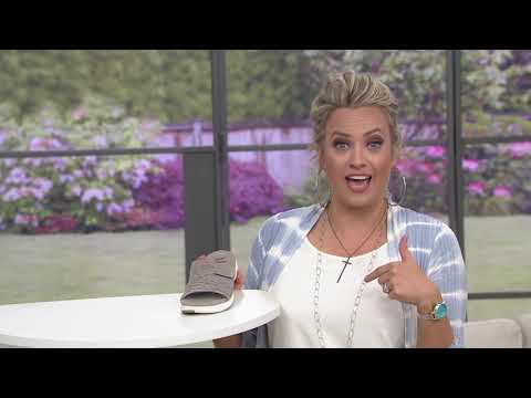 Earth Origins Suede/Knit Slide Sandals - Westfield Westley on QVC