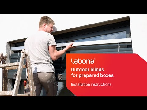 Instructions for mounting the outdoor blinds in the prepared box