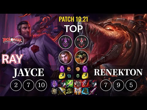 KT Ray Jayce vs Renekton Top - KR Patch 10.21