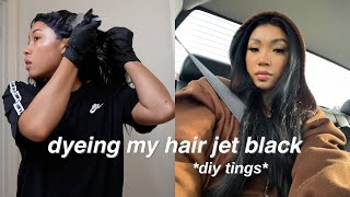 dyeing my hair jet black AGAIN *at home*