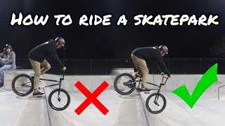 HOW TO RIDE A SKATEPARK FOR BEGINNERS!