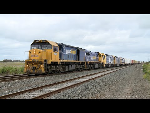 Five Diesel Locomotives On 7902V Mildura Container Train (24/10/2021) - PoathTV Australian Railways