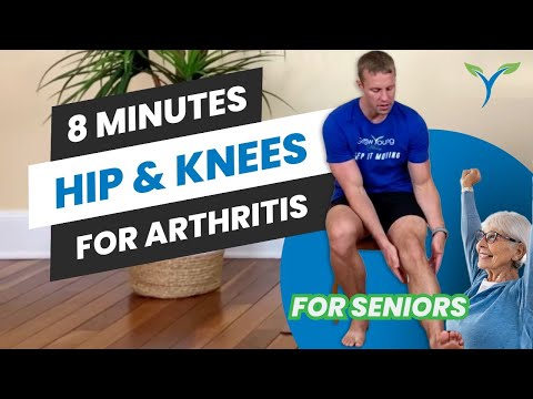 Arthritis Exercises For Seniors - Focus On Knees and Hips = 8 Minutes