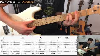 PLAIN WHITE T&#39;S - AIRPLANE - Guitar Tutorial + Sheet Music