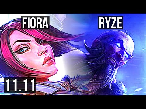 FIORA vs RYZE (TOP) | 11 solo kills, 700+ games, 1.0M mastery, Dominating | EUW Diamond | v11.11