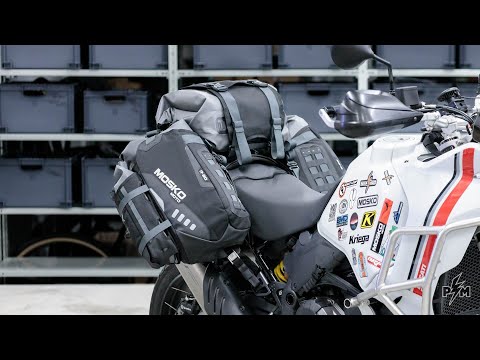 Perun moto Ducati DesertX Top luggage rack and Tie-down brackets with Mosko moto Reckless 80 (V4.0)