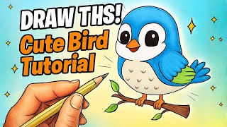 How to Draw a Cute Bird - Easy Step-by-Step Tutorial for Kids