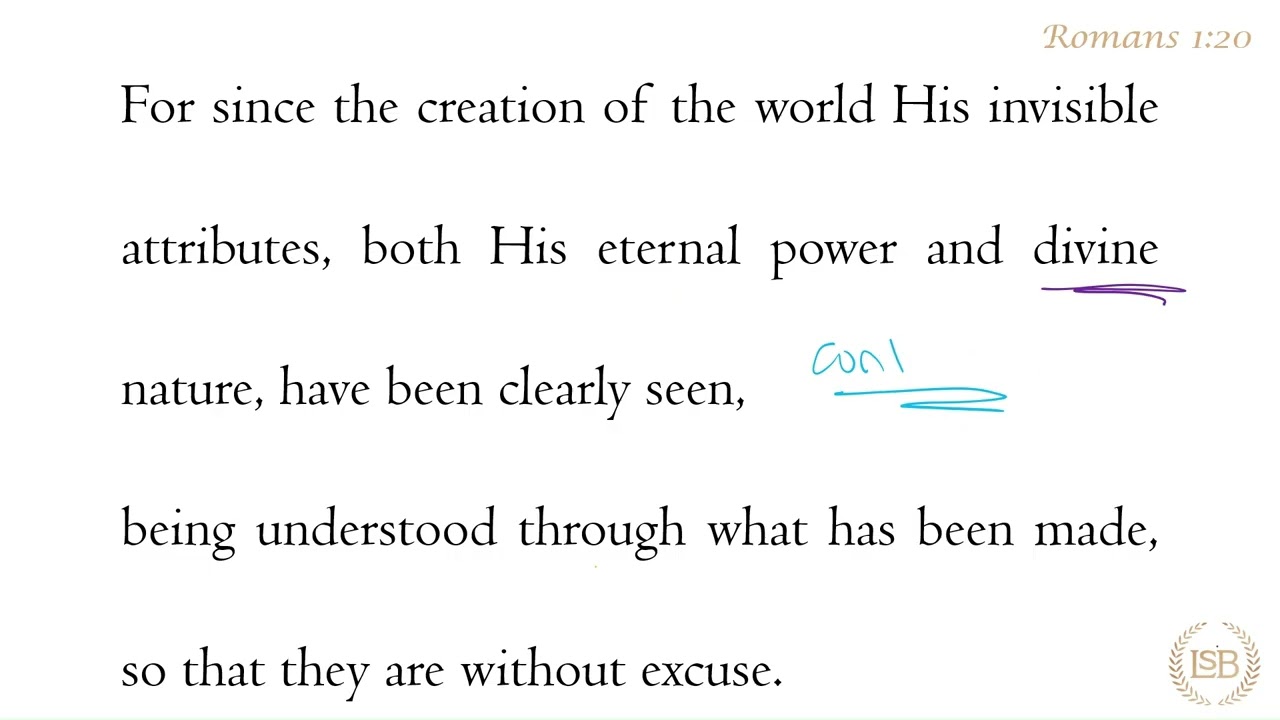 BTV: Romans 1:20c